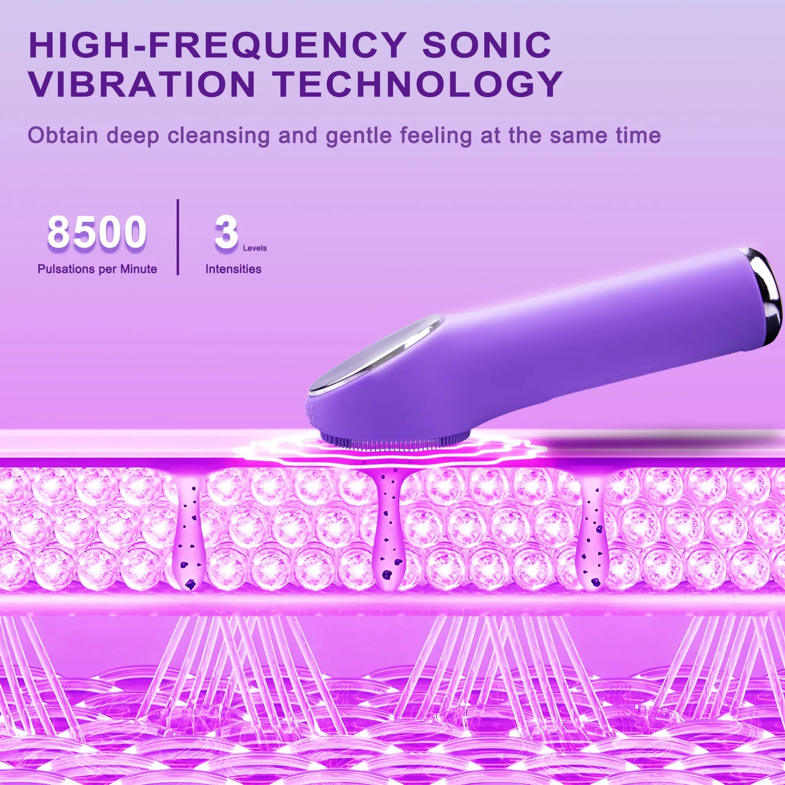 Sonic Warming Facial Cleansing Brush – Deep Pore Cleansing & Skin Rejuvenation